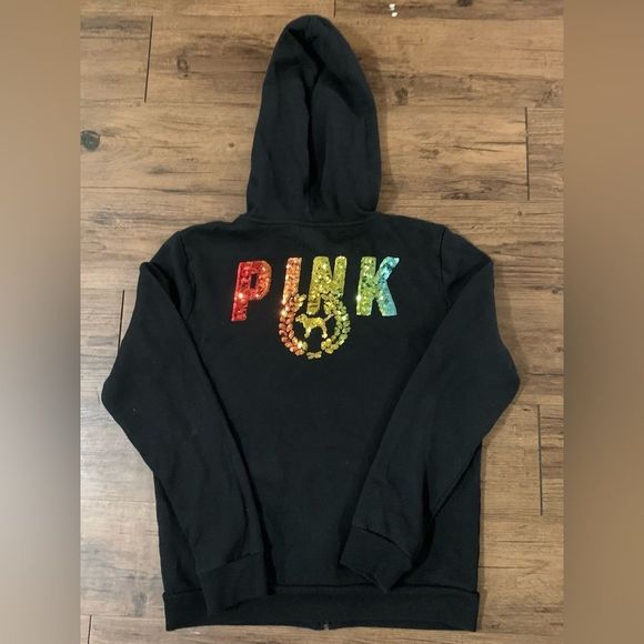 PINK VS RAINBOW OMBRÉ HOODIE / JOGGER OUTFIT SET M - Picture 8 of 16